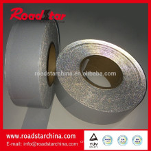 hi-viz single side reflective elastic tape for sports wear